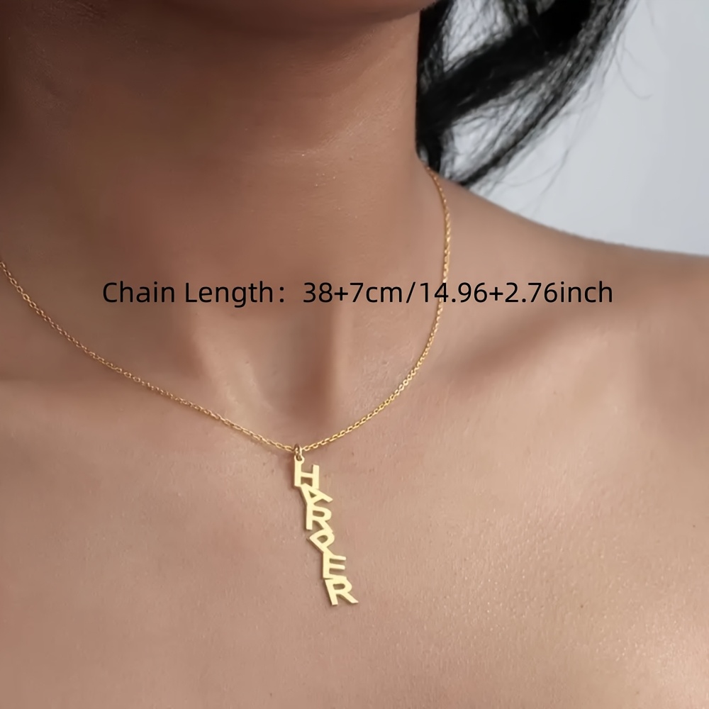 Personalized Stainless Steel Vertical Letter Pendant Necklace